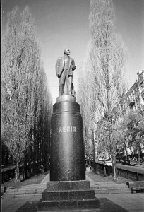 A statue of Lenin located in central Kiev, photographed in 1999